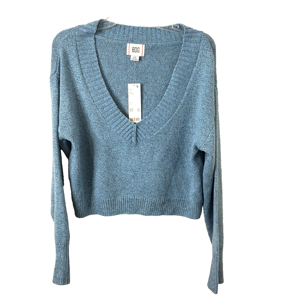 BDG NWT Women's Urban Outfitters Light Blue V-Neck Cropped Sweater Size Small